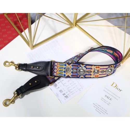 Dior MULTI-COLOURED CANVAS SHOULDER STRAP WITH MEDALLIONS 03566