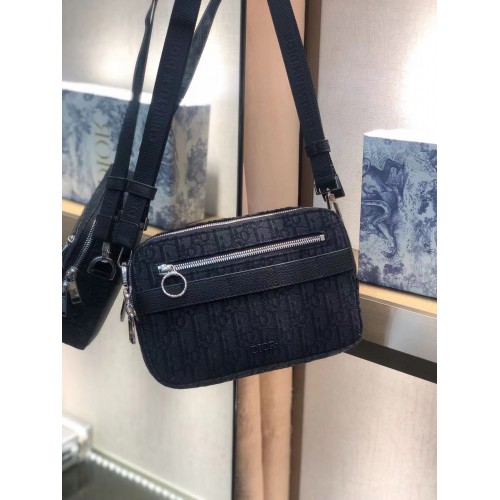 Dior Oblique Canvas Shoulder Bag 5569 BLACK