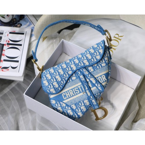 Dior SADDLE BAG CANVAS M0446 blue