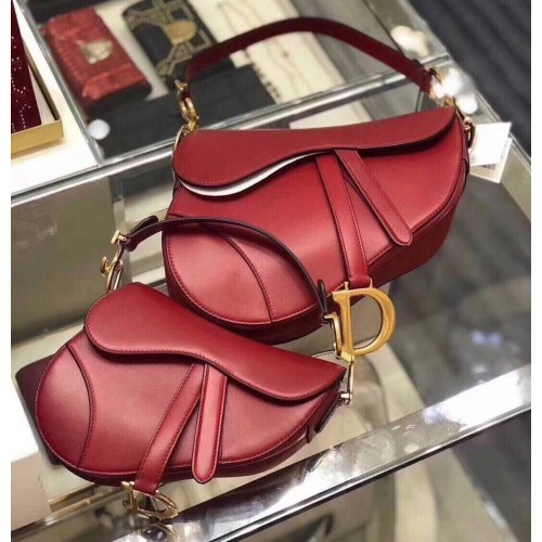 Dior SADDLE BAG IN RED CALFSKIN M0446 red