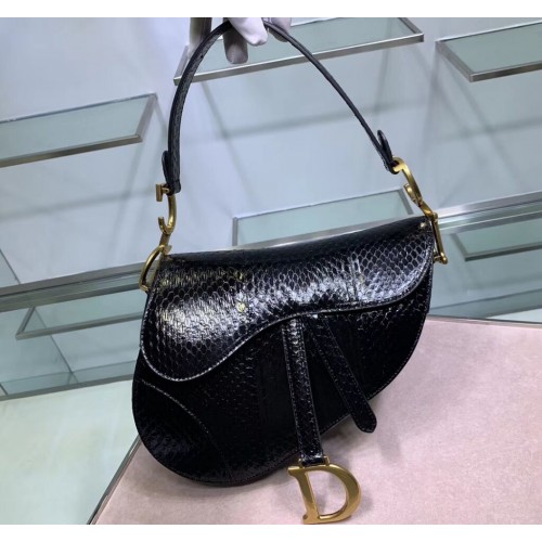 Dior SADDLE Snake skin tote C9046 black