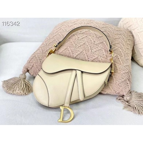 Dior SADDLE-TAS VAN KALFSLEER M0446CW Cream