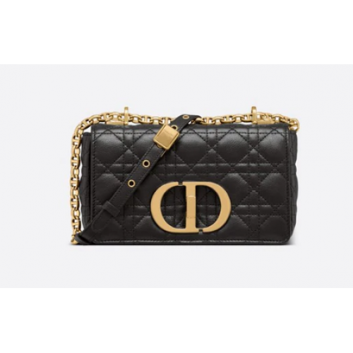 Dior SMALL DIOR CARO BAG Black Soft Cannage Calfskin M9241