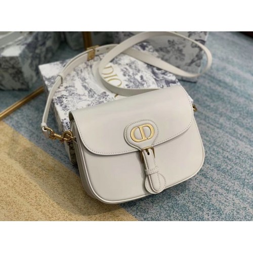 MEDIUM DIOR BOBBY BAG Box Calfskin M9319 white
