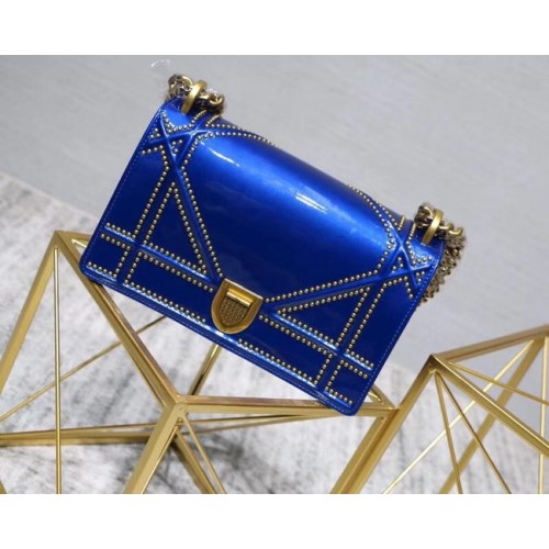 Dior Small Diorama flap bag calfskin M0421 blue