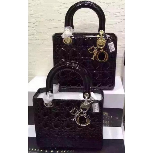Dior Small Lady Dior Bag Patent Leather CD5502 Black