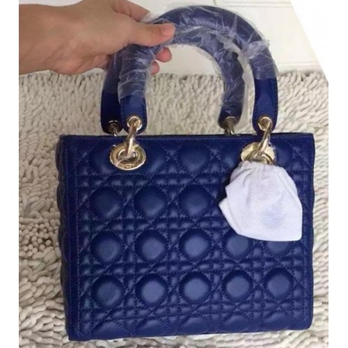 Dior Small Lady Dior Bag Sheeepskin Leather CD8239 Blue