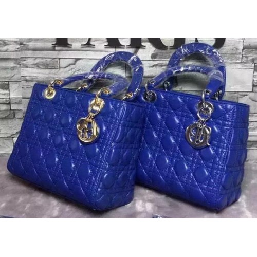 Dior Small Lady Dior Bag Sheepskin Leather CD6322 Blue