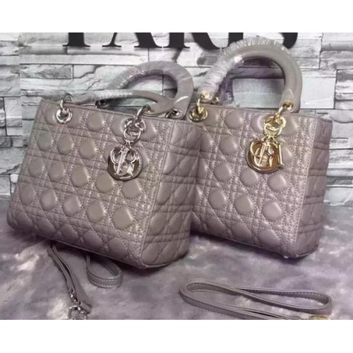 Dior Small Lady Dior Bag Sheepskin Leather CD6322 Grey