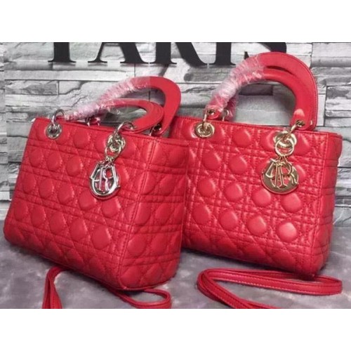 Dior Small Lady Dior Bag Sheepskin Leather CD6322 Red