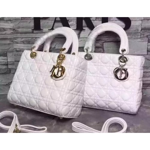 Dior Small Lady Dior Bag Sheepskin Leather CD6322 White
