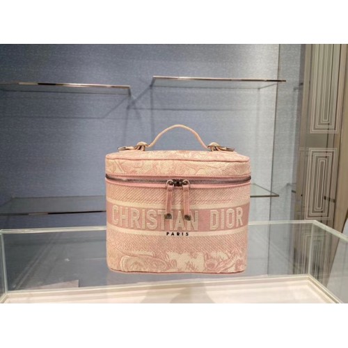 Dior Toile de Jouy Embroidery DIORTRAVEL VANITY CASE S5480V pink