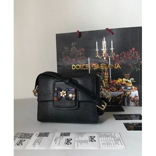 Dolce Gabbana Calfskin Leather shoulder bag 5568 black