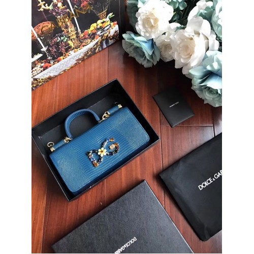 Dolce Gabbana Calfskin Tote Bags 1126 Blue