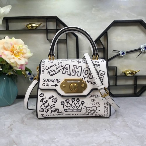 Dolce Gabbana Origianl Leather 4137 White Graffiti