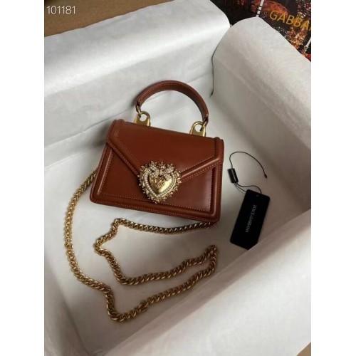 Dolce Gabbana Origianl Leather Shoulder Bag 4011 brown