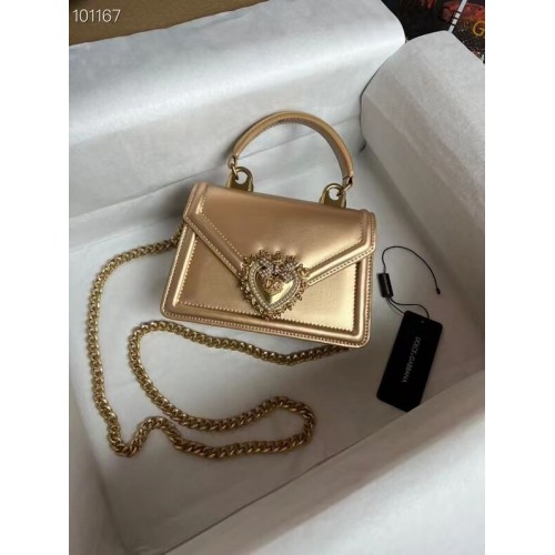 Dolce Gabbana Origianl Leather Shoulder Bag 4011 gold