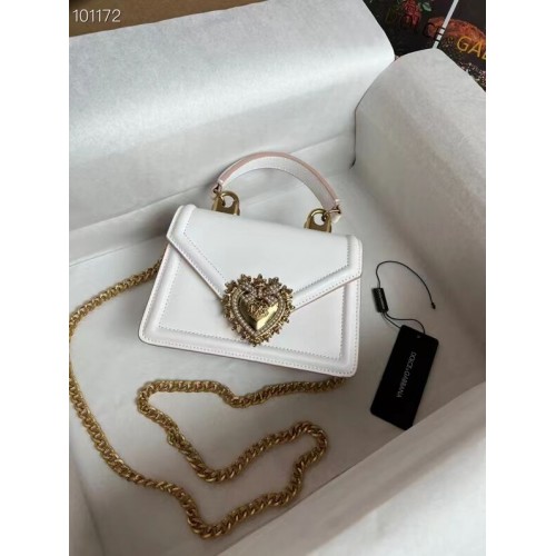 Dolce Gabbana Origianl Leather Shoulder Bag 4011 white