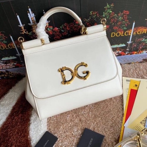 Dolce Gabbana Origianl Leather Shoulder Bag 5157 white