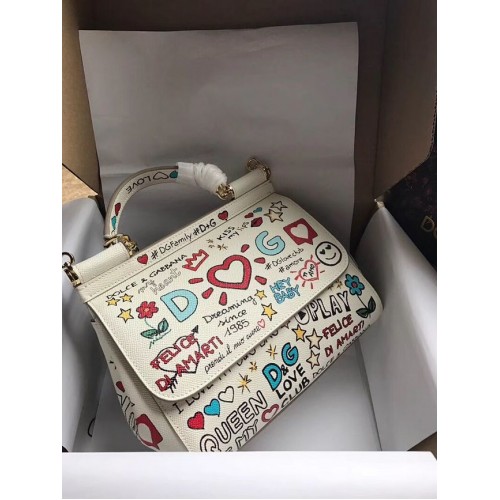 Dolce Gabbana SICILY Bag Calfskin Leather 4136-4 white