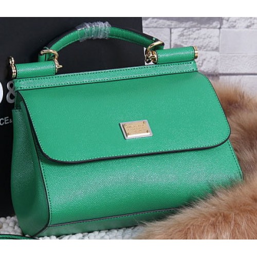 Dolce Gabbana SICILY Calfskin Tote Bag BB4136 Green
