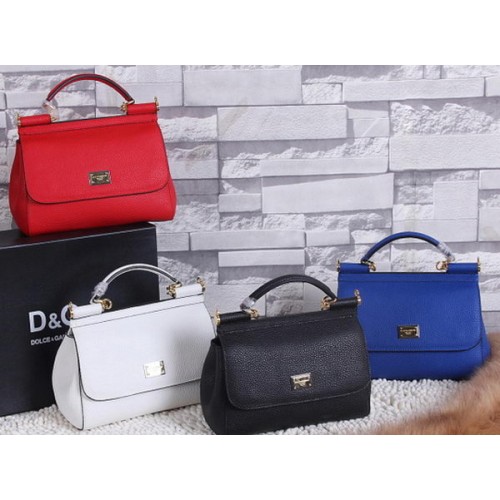 Dolce Gabbana SICILY Litchi Leather Tote Bags BB4136