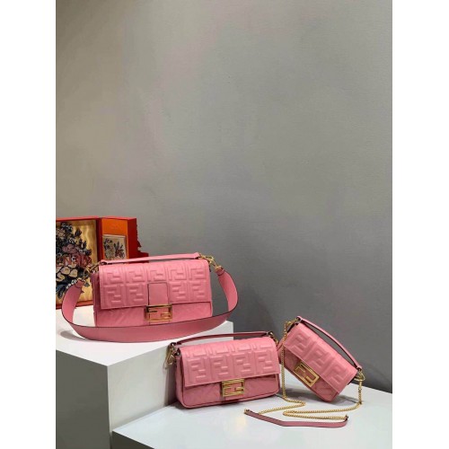 FENDI BAGUETTE large Shoulder Bag 8BR771A Pink
