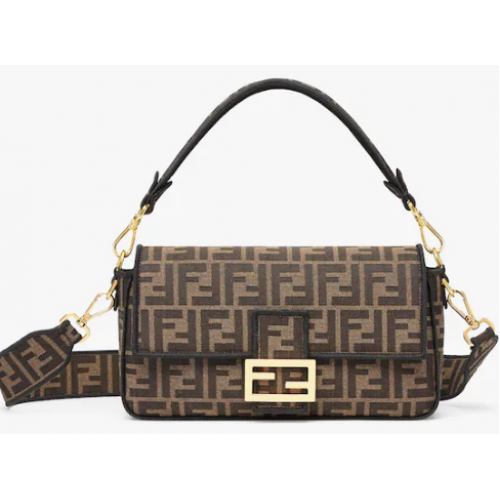FENDI Baguette Brown fabric bag 8BR600