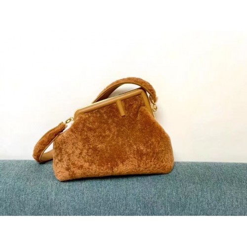 FENDI FIRST MEDIUM sheepskin bag 8BP127AH Caramel