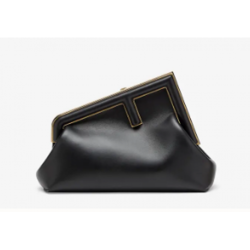 FENDI FIRST SMALL Black leather bag 8BP129A