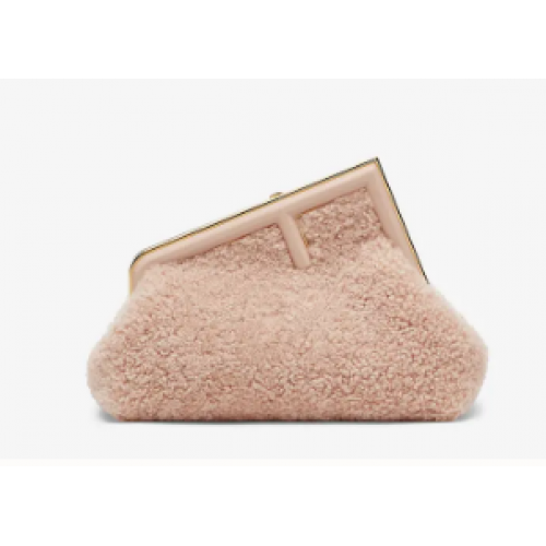 FENDI FIRST SMALL Pink sheepskin bag 8BP129AH