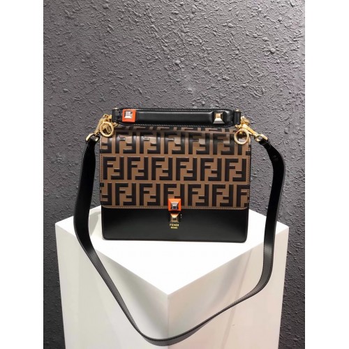 FENDI Kan I Leather Shoulder Bag 13137