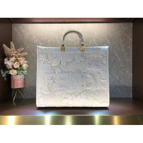 FENDI LARGE embroidery bag 8BH386AB white