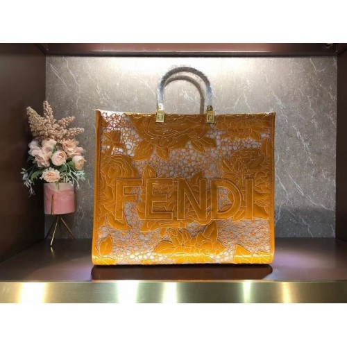 FENDI LARGE embroidery bag 8BH386AB yellow