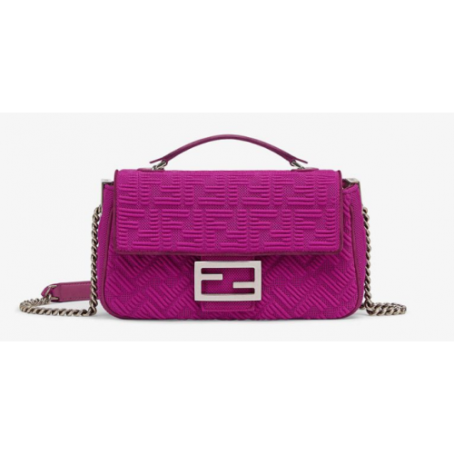 FENDI MIDI BAGUETTE CHAIN FF fabric bag 8BR793 Purple