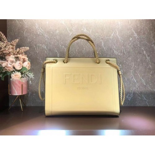 FENDI PACK MEDIUM SHOPPING BAG leather bag F1508 beige