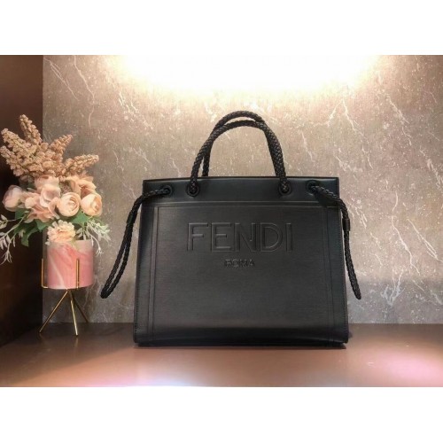 FENDI PACK MEDIUM SHOPPING BAG leather bag F1508 black