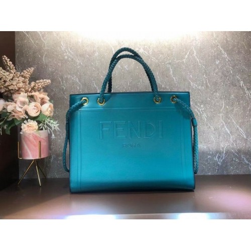 FENDI PACK MEDIUM SHOPPING BAG leather bag F1508 blue