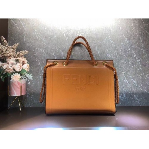 FENDI PACK MEDIUM SHOPPING BAG leather bag F1508 orange