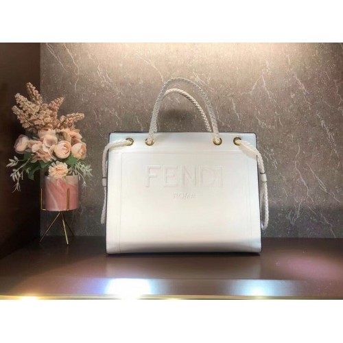 FENDI PACK MEDIUM SHOPPING BAG leather bag F1508 white