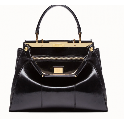 FENDI PEEKABOO ICONIC Black leather bag F0837