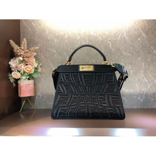FENDI PEEKABOO ICONIC ESSENTIALLY leather bag F1516 black