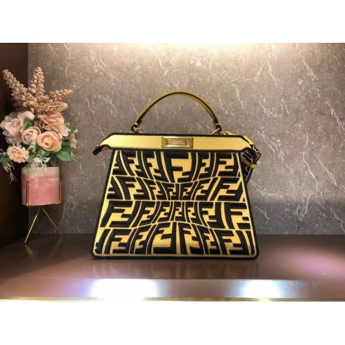 FENDI PEEKABOO ICONIC ESSENTIALLY leather bag F1516 yellow