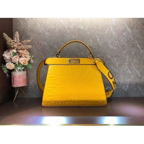 FENDI PEEKABOO ICONIC ESSENTIALLY leather bag F1519 yellow