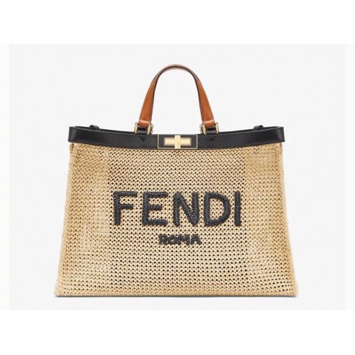 FENDI PEEKABOO ICONIC leather bag 8BN245 Beige
