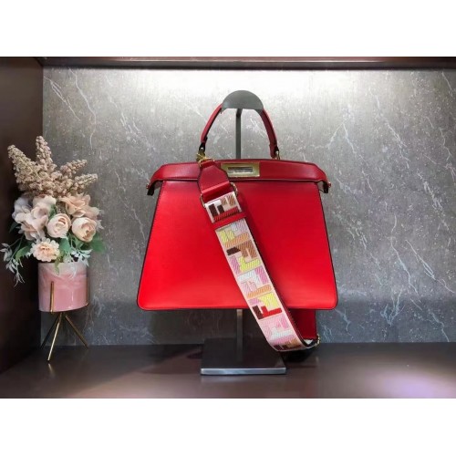 FENDI PEEKABOO ISEEU MEDIUM leather bag 8BN321A6 red