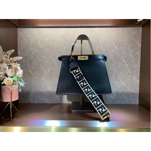 FENDI PEEKABOO ISEEU Medium Original Leather Bag F1688 Black