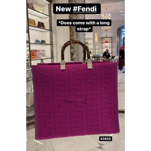 FENDI SHOPPER Canvas Bag FF63259 Fuchsia