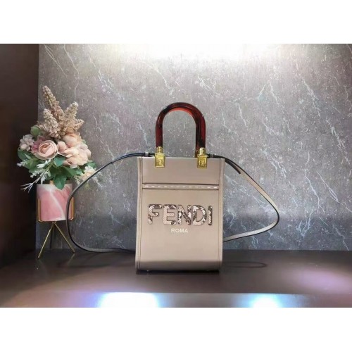 FENDI SUNSHINE SHOPPER leather mini-bag  F1620 grey