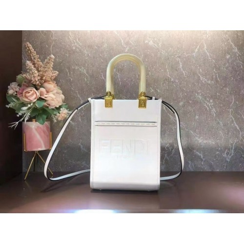 FENDI SUNSHINE SHOPPER leather mini-bag  F1620 white